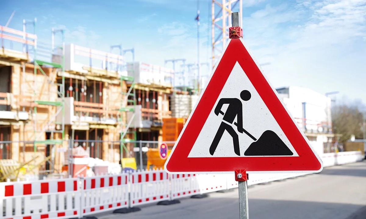 Baustellenbeschilderung und Verkehrszeichen